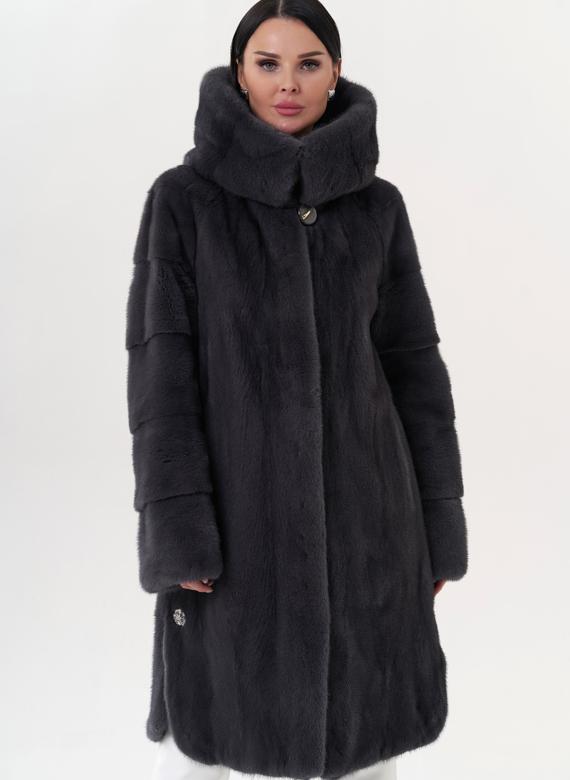 Шуба из норки в цвете графит