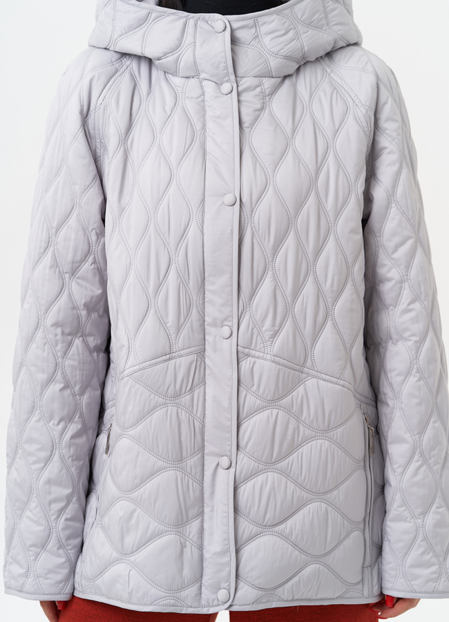 Женская стеганая куртка с капюшоном модель № 30021 универмаг малина