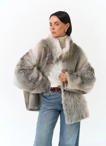 Дубленка двухсторонняя с поясом фото