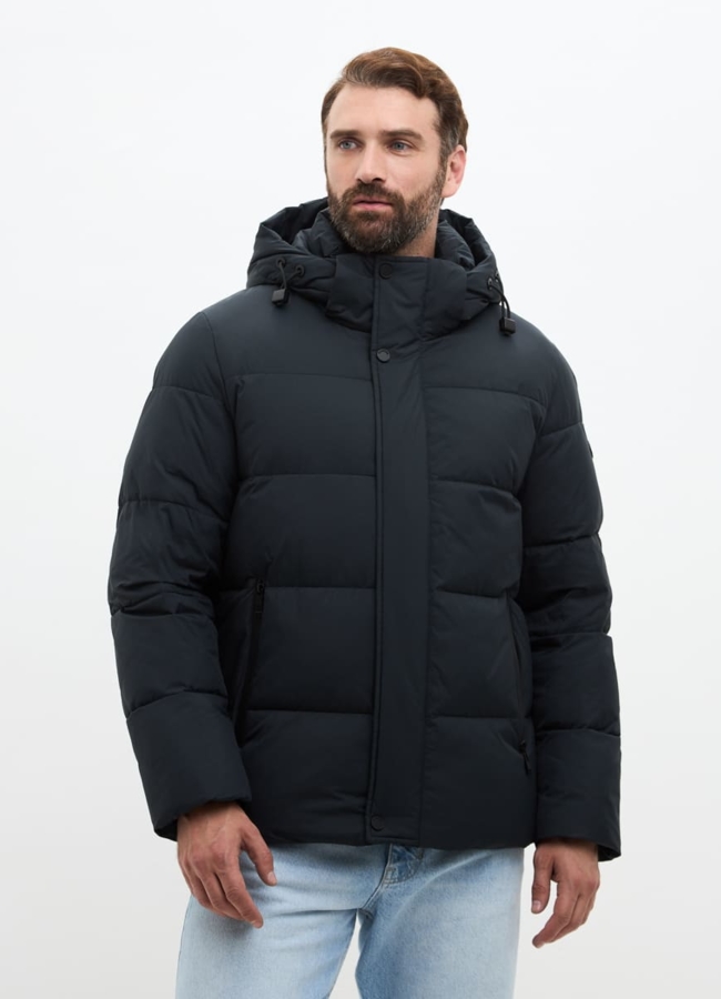 Мужской пуховик с капюшоном  модель № 32034 универмаг малина