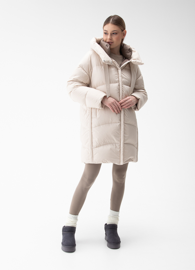 фото Женский пуховик с капюшоном  модель № 28016