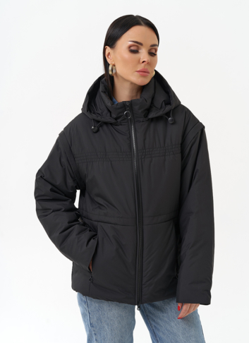 Женская утепленная куртка со съемными рукавами