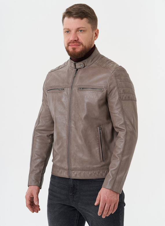 Кожаная "мото" куртка