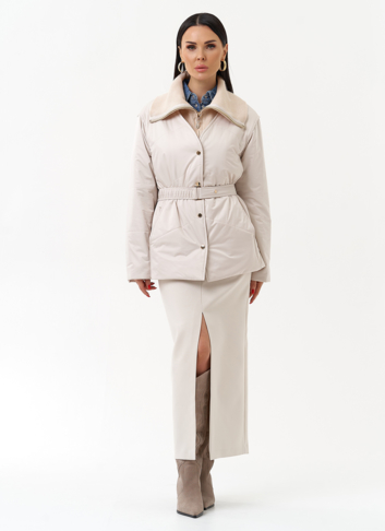 Женская утепленная куртка с поясом