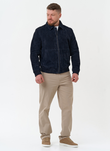 Мужская куртка бомбер из натуральной замши