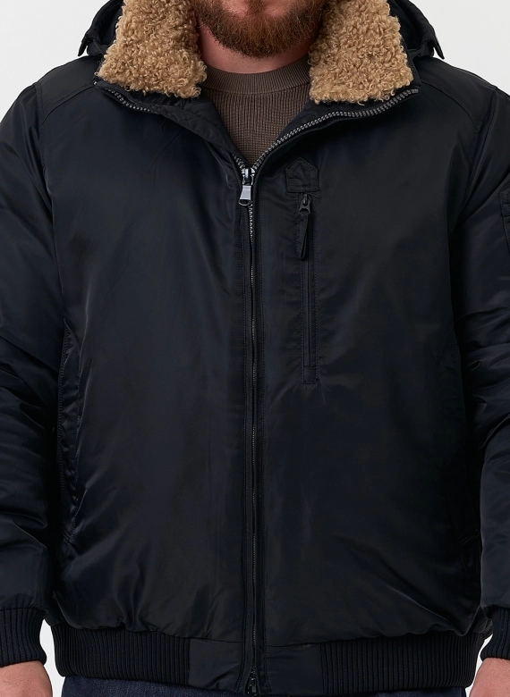 Мужская куртка бомбер с капюшоном фото