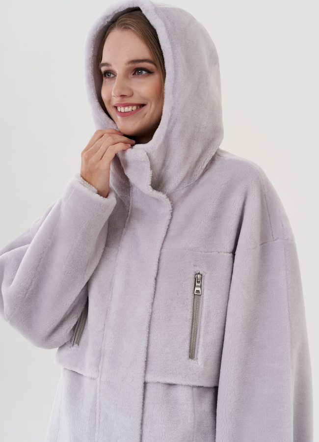 Полупальто женское с капюшоном модель № 25687 универмаг малина