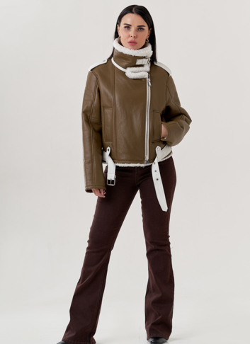 Женская дубленка пилот 